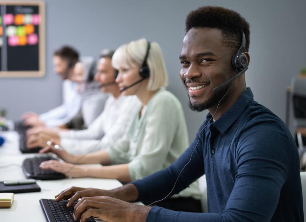 Male Customer Services Agent In Call Center